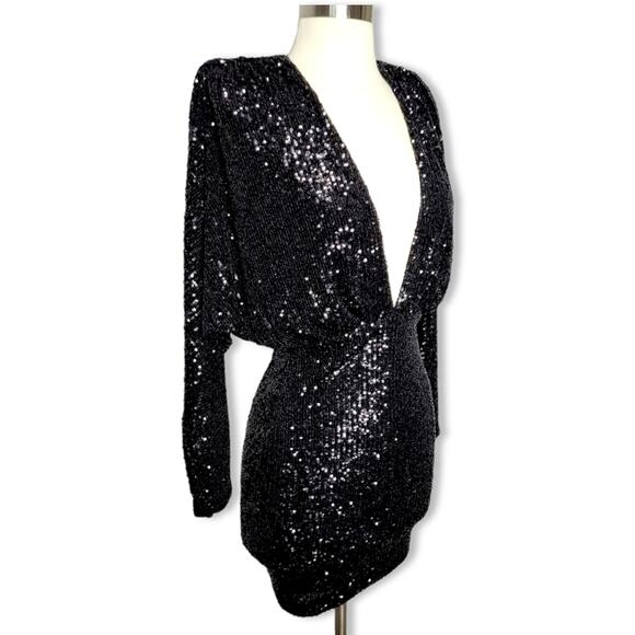Nookie Veda Sequin Mini Dress in Black Size Small New With Tag NYE - Picture 5 of 13